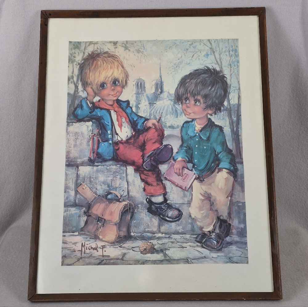 1960s Mid-Century Vintage Poster – Michel Thomas “Big Eye Kids”